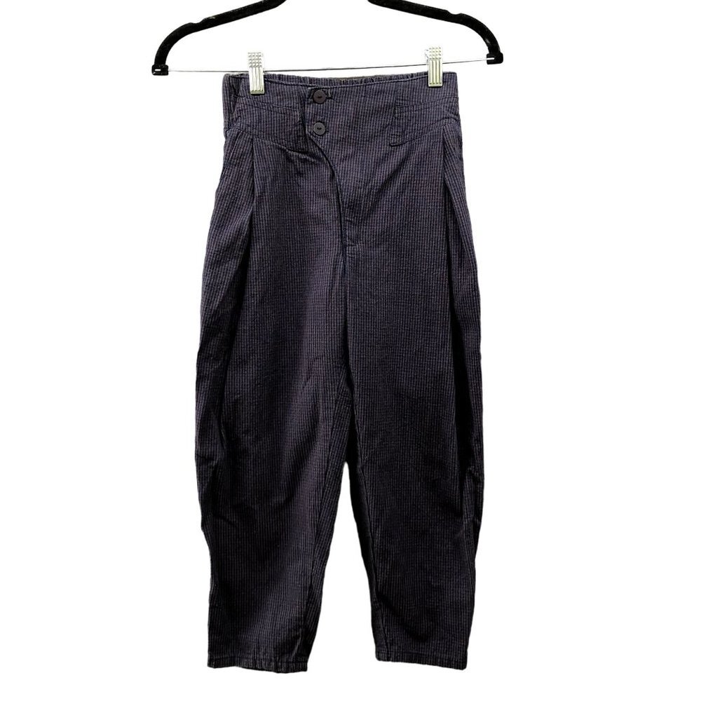 Vintage Girls Size 7 High Waisted Trouser Pants Plaid Wide‎ Leg Barrel 90s